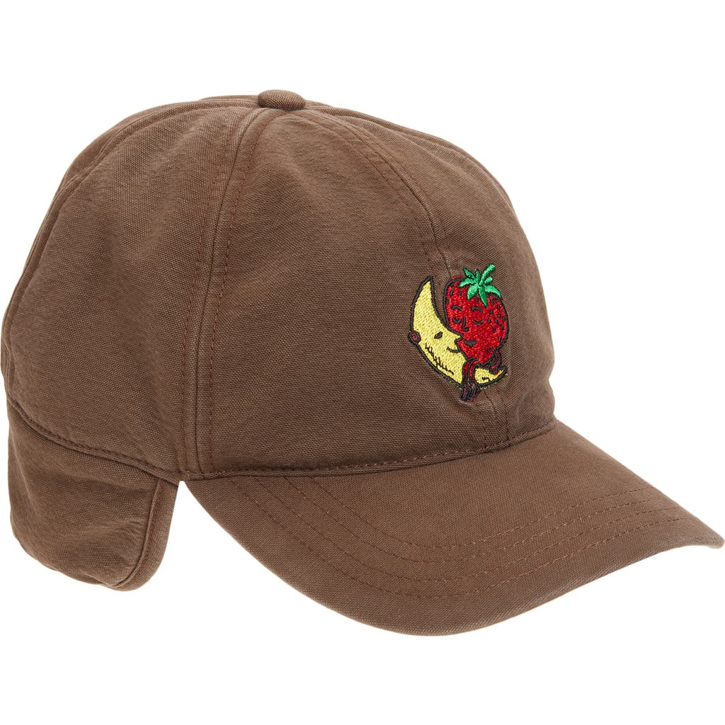 Sky High Farm Workwear Gender Inclusive Logo Embroidered Trapper Cap In Brown