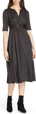 ba&sh Gala Foil Print Midi Dress