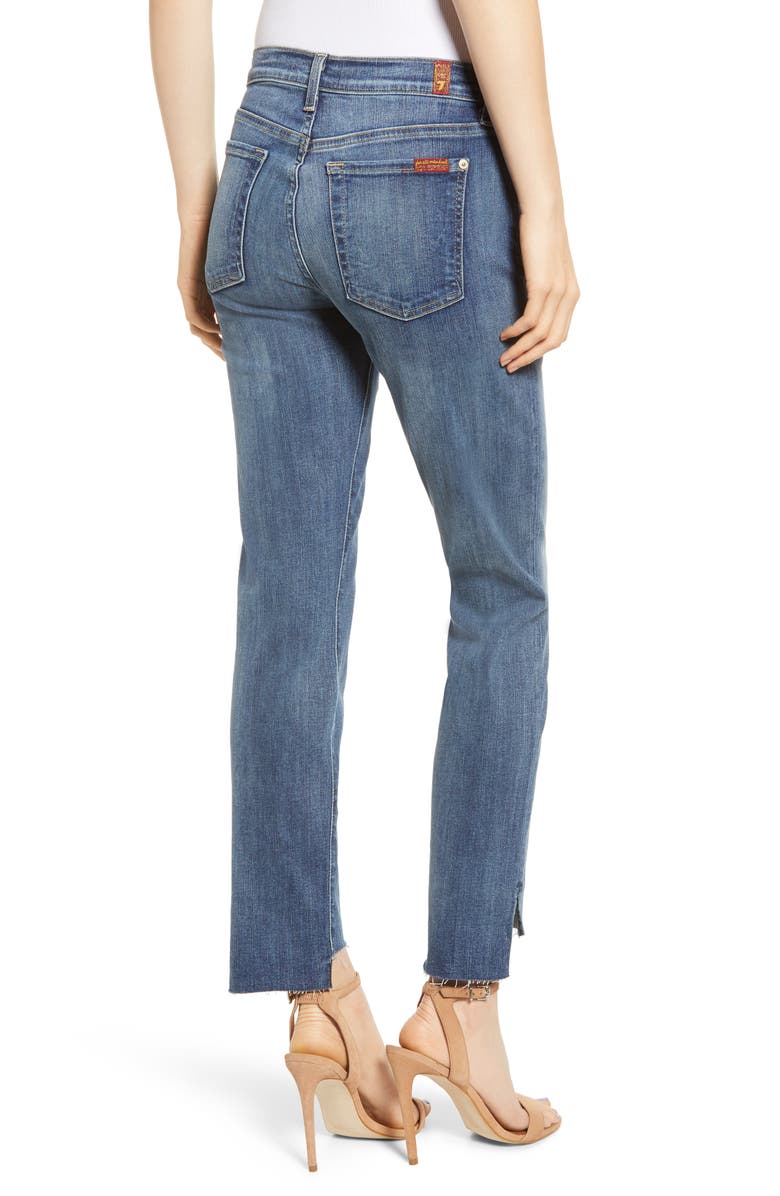 7 For All Mankind <sup>®</sup> b(air) Roxanne Step Hem Ankle Slim Jeans, Alternate, color, 