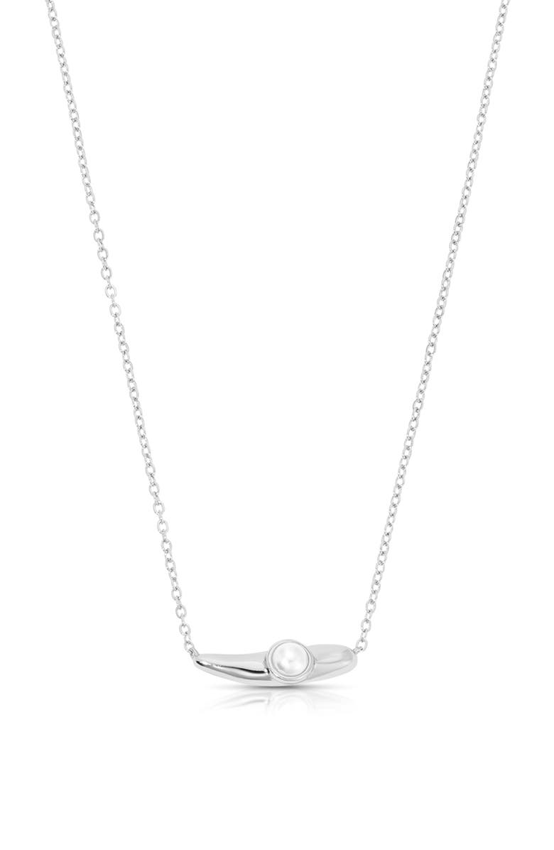 Ettika Liquid Faux Pearl Pendant Necklace, Alternate, color, Silver