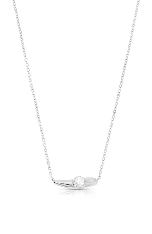 Ettika Liquid Faux Pearl Pendant Necklace In Silver