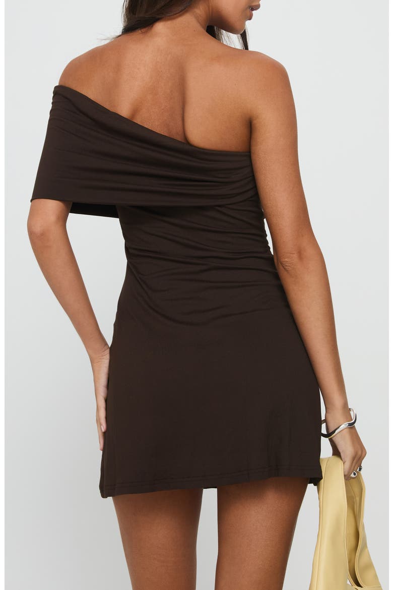 Laurencia Off the Shoulder Minidress, Alternate, color, CHOCOLATE