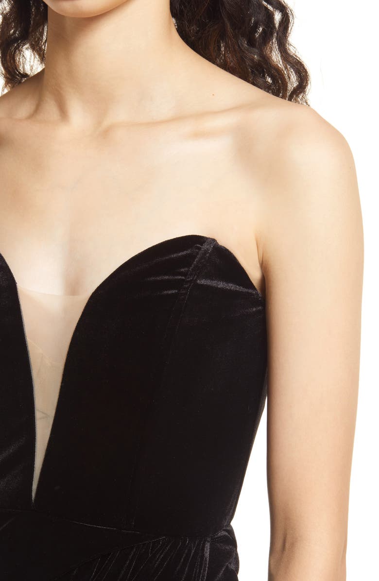 Lulus My Dream Come True Velvet Strapless Dress, Alternate, color, 