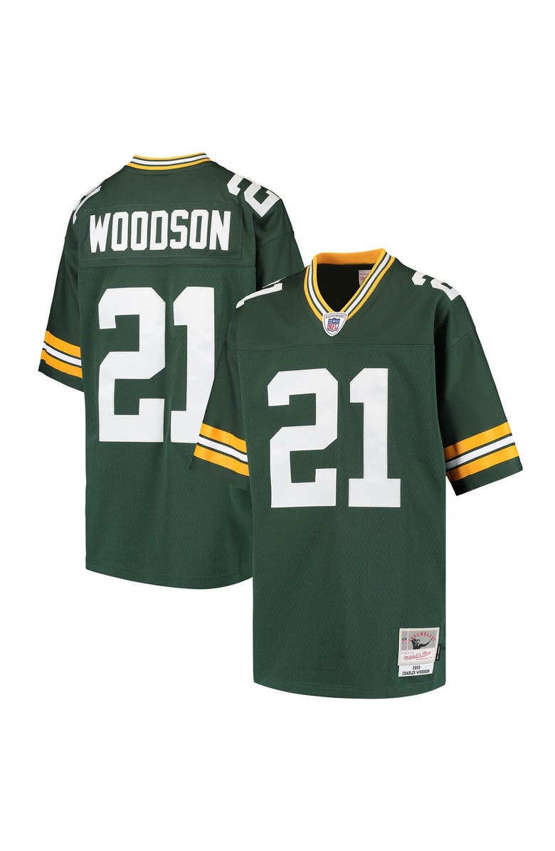 Mitchell & Ness Youth Mitchell & Ness Charles Woodson Green Green Bay Packers Retired Player Legacy Jersey, Main, color, Green
