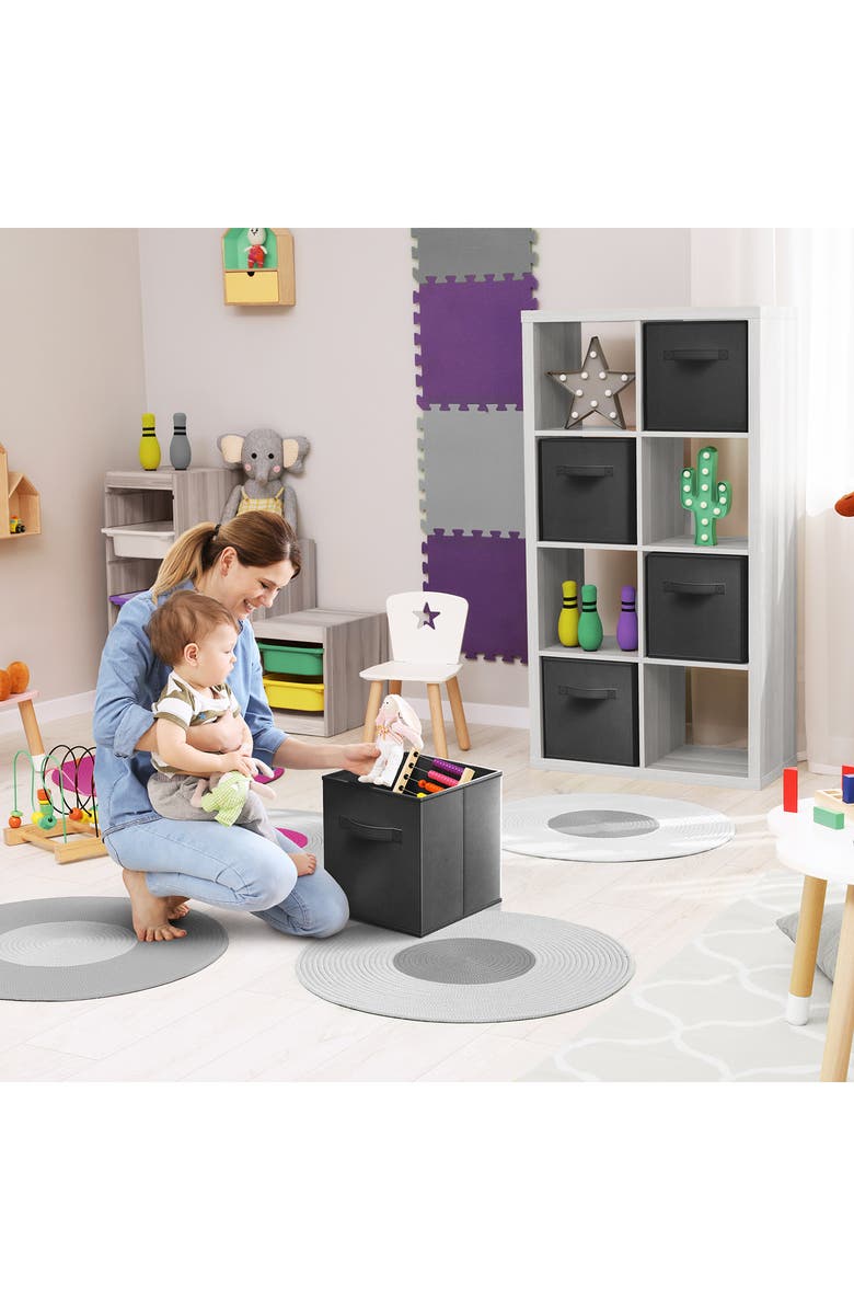 SORBUS 8-Pack Collapsible Storage Cubes, Alternate, color, Black