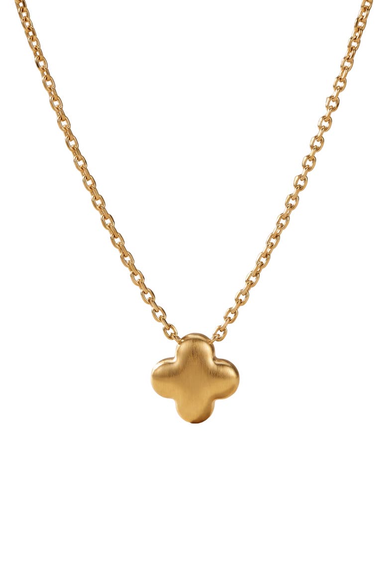 Puffy Clover Necklace, Main, color, GOLD