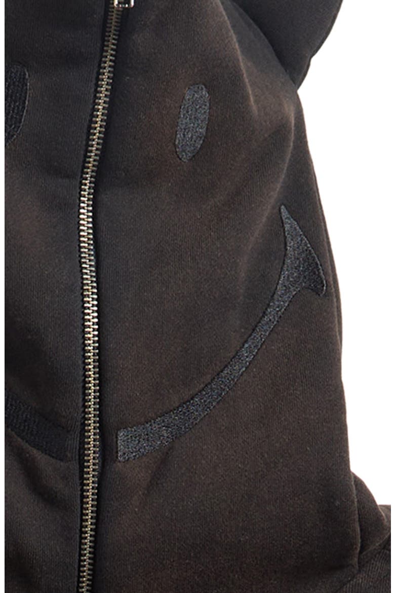 Smiley Devil Full Zip Hoodie, Alternate, color, BLACK