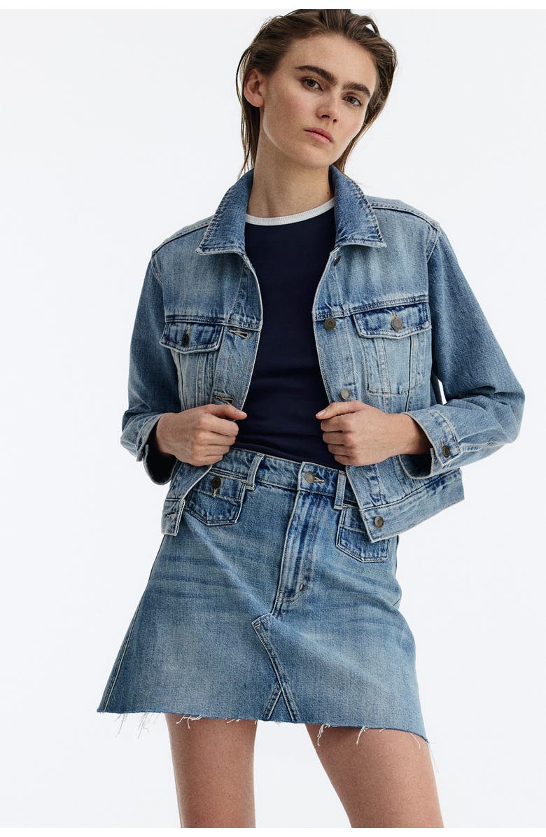H&M A-line Denim Skirt, Alternate, color, Light Denim Blue