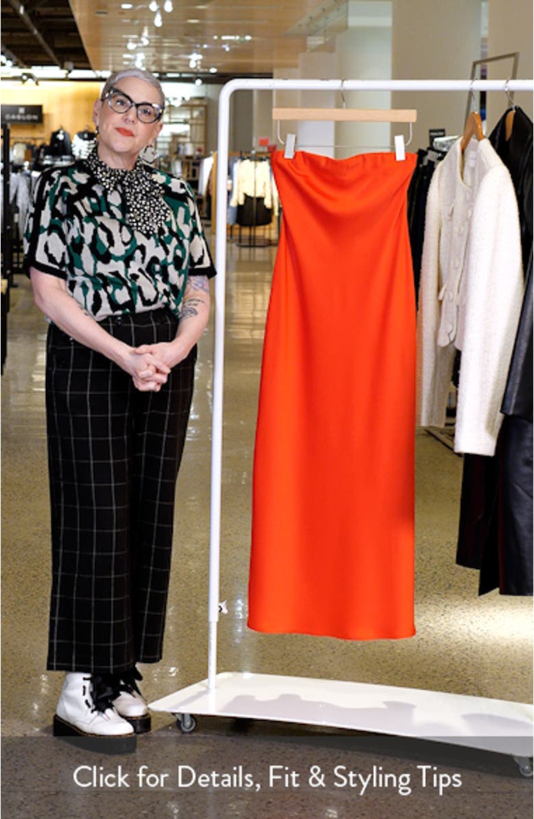 Madelyn Strapless Bias Cut Satin Dress, sales video thumbnail