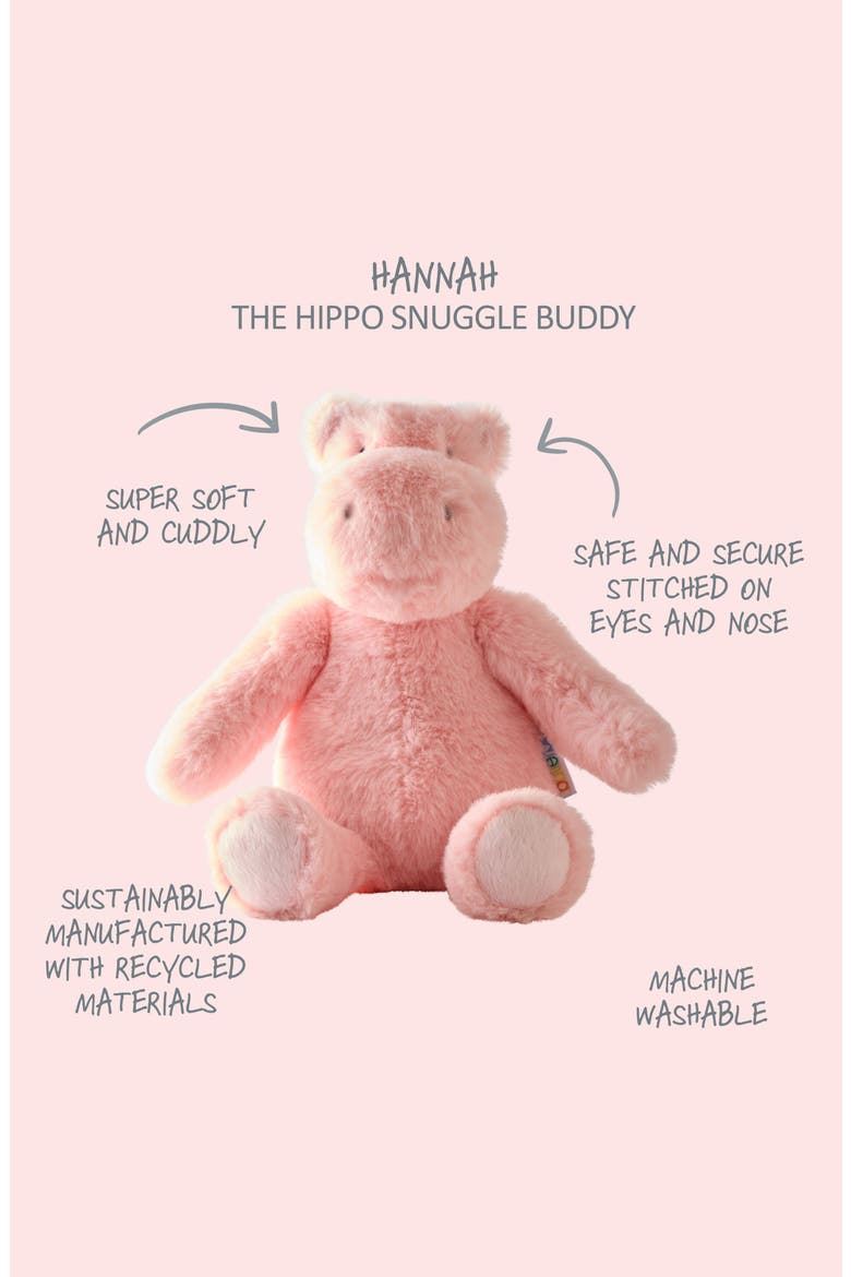 Deano the Dino Snuggle Buddy Plush Toy, Alternate, color, HANNAH THE HIPPO