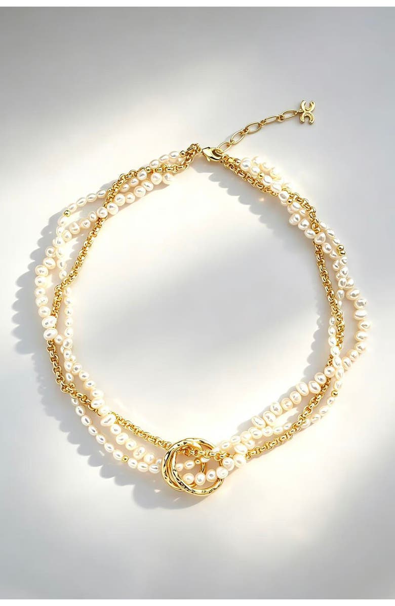 Classicharms Nina Multi-Strand Pearl Necklace, Main, color, Gold