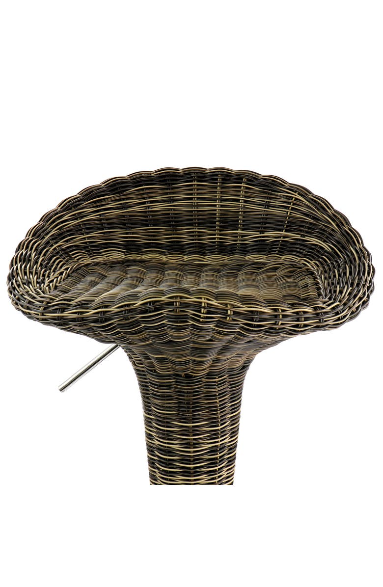 Elama 2 Piece Adjustable Saddle Seat Wicker Bar Sool, Alternate, color, Brown