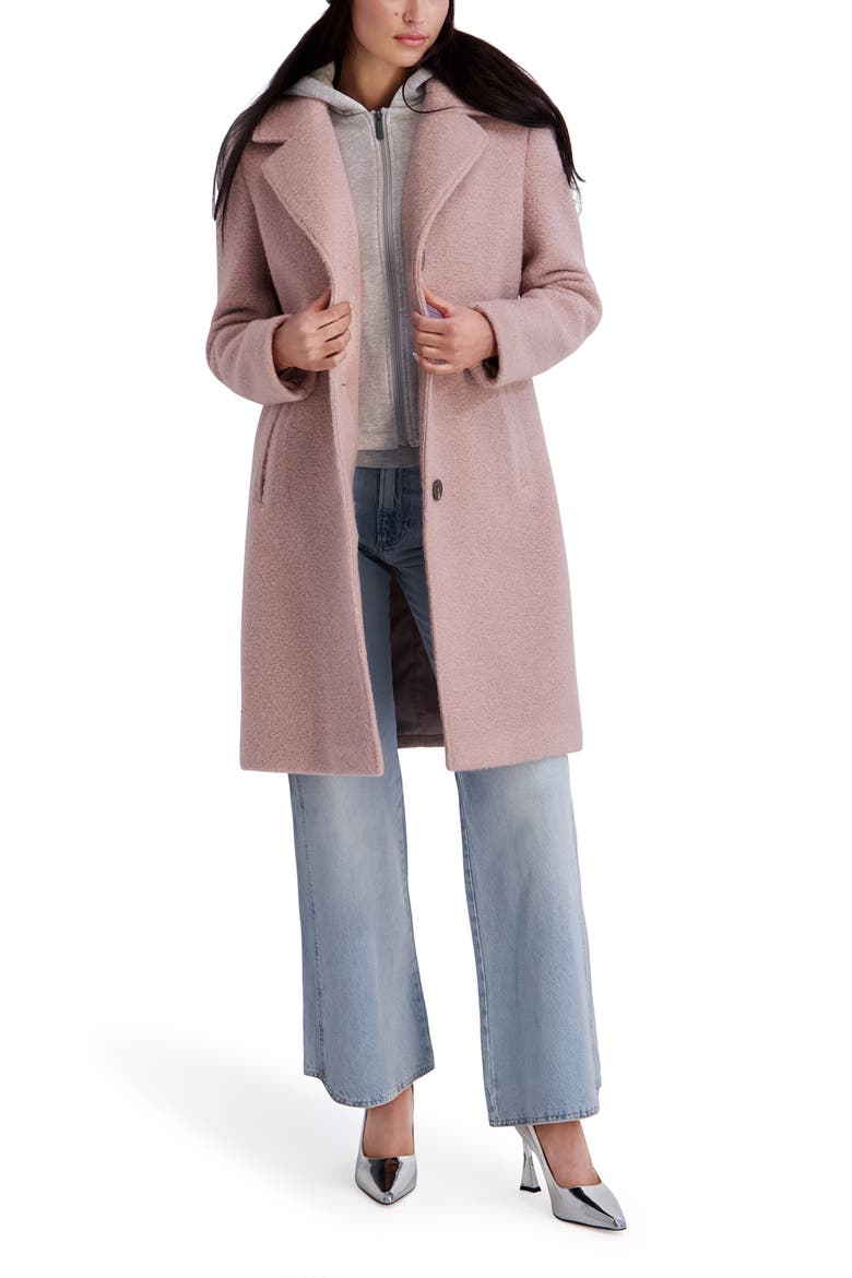 Textured Coat with Removable Hoodie Bib, Alternate, color, PINK