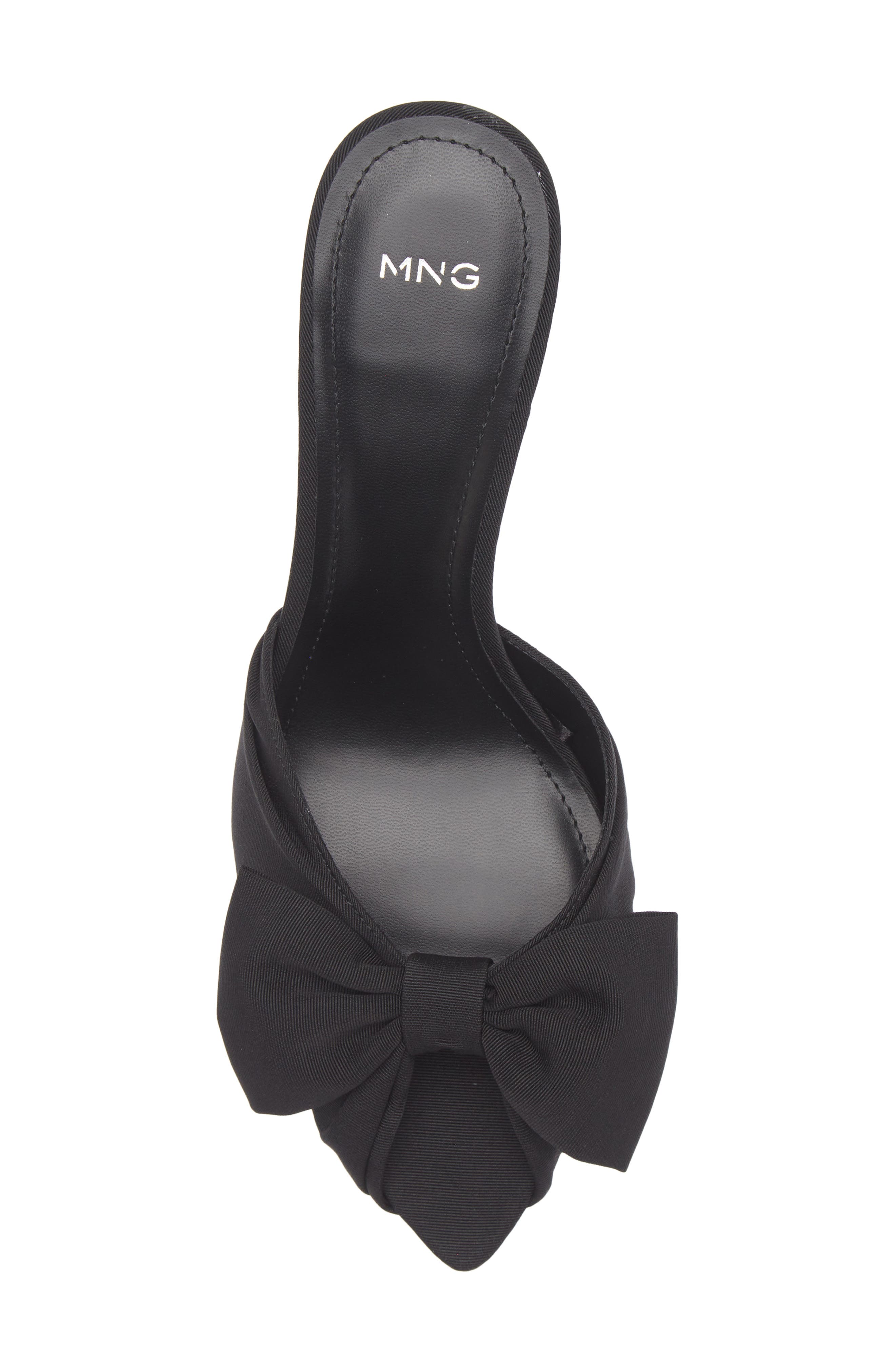 MANGO Lasy Bow Slide Sandal, Alternate, color, Black