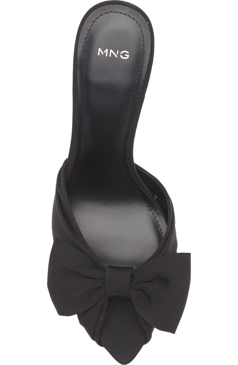 MANGO Lasy Bow Slide Sandal, Alternate, color, Black