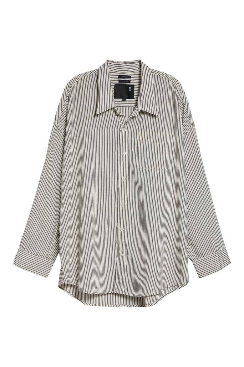 Drop Neck Striped Shirt, Alternate, color, WHITE AND BLACK STRIPE