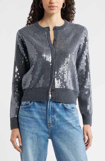 Nordstrom Sequin Wool & Cashmere Cardigan