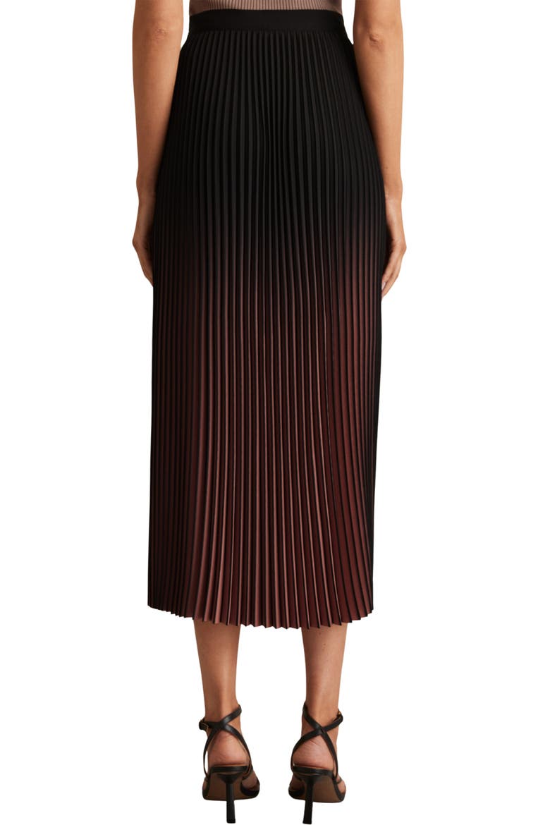 Marlie Ombré Pleated Skirt, Alternate, color, BLACK/PINK