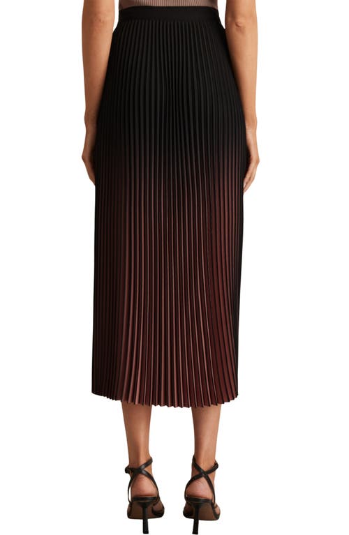 Reiss Marlie Ombré Pleated Skirt In Brown
