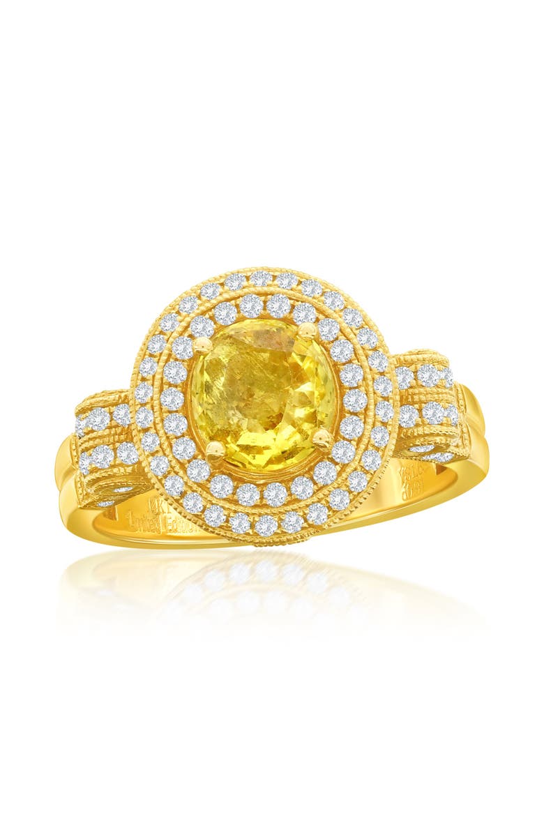14K Yellow Gold 1.63ct Yellow Sapphire & 0.92cttw Diamond Ring, Main, color, Yellow