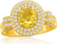 SOUZANA by Suzy Levian 14K Yellow Gold 1.63ct Yellow Sapphire & 0.92cttw Diamond Ring