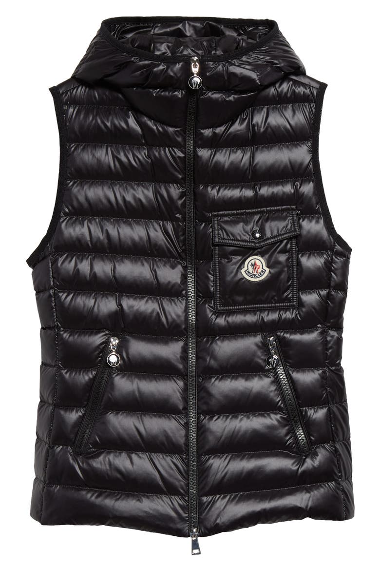 Glygos Hooded Down Vest, Alternate, color, BLACK