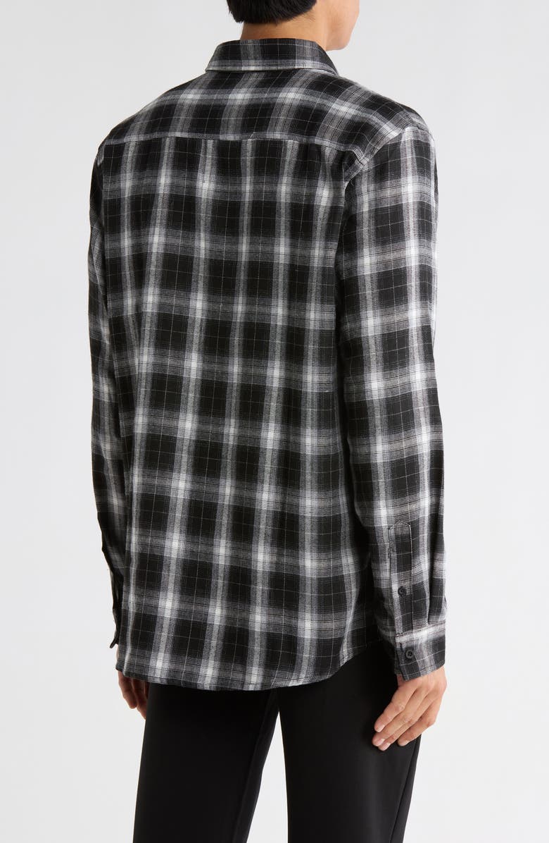 BURNSIDE Perfect Plaid Flannel Work Shirt, Alternate, color, Black/ White