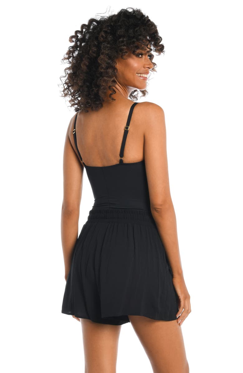 La Blanca Beach Cover-Up Shorts, Alternate, color, Black