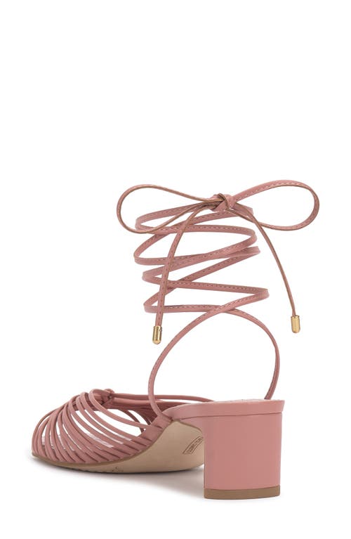 Vince Camuto Lory Ankle Wrap Sandal In Dk Pale Pink Soft Nappa Silk