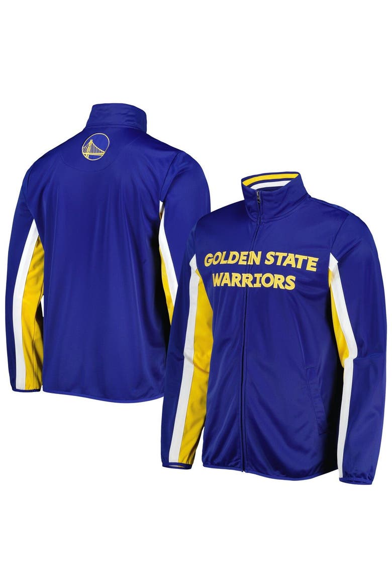 Men's G-III Sports by Carl Banks Royal Golden State Warriors Contender Wordmark Full-Zip Track Jacket, Main, color, Royal