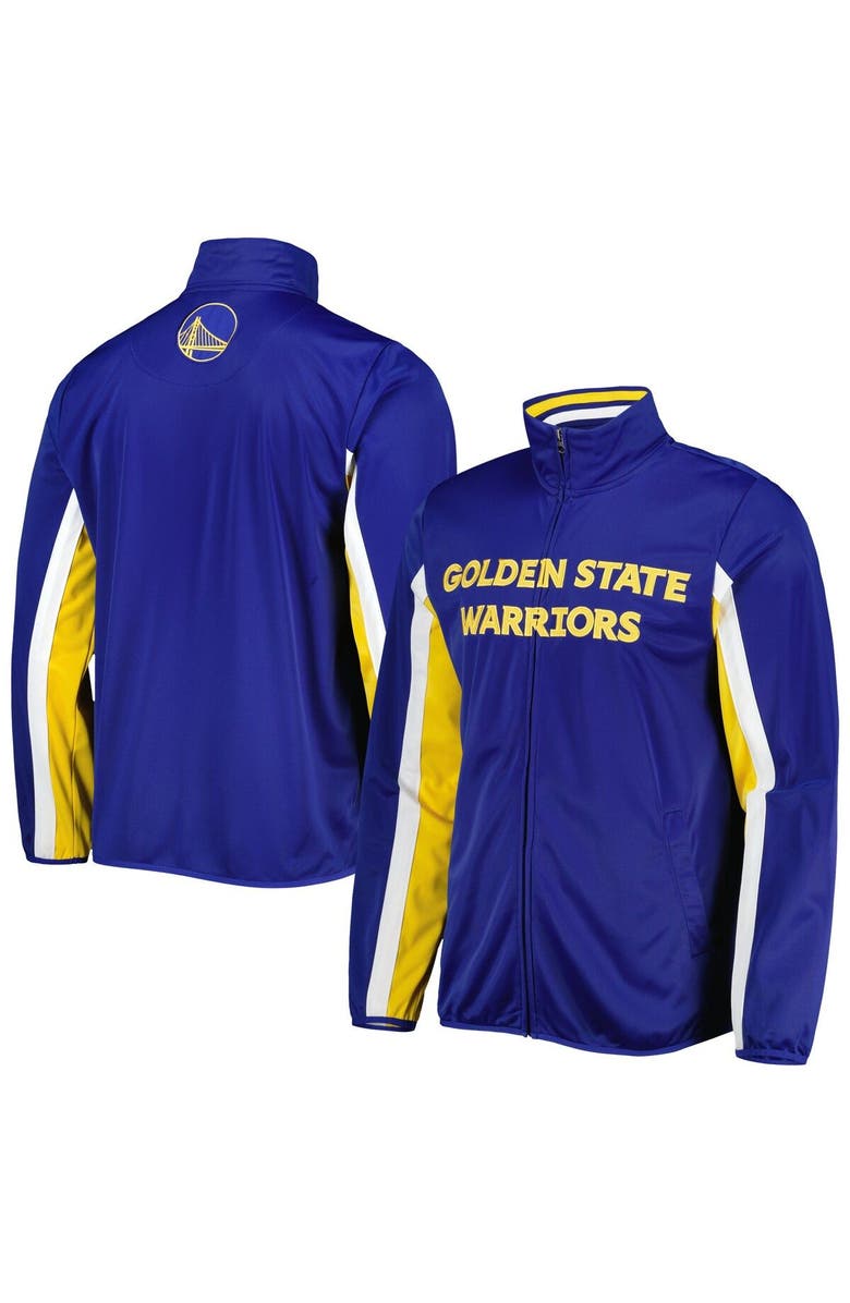 G-III SPORTS BY CARL BANKS Men's G-III Sports by Carl Banks Royal Golden State Warriors Contender Wordmark Full-Zip Track Jacket, Main, color, Royal