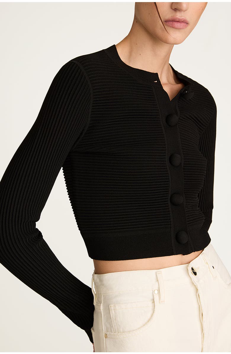 Rebecca Taylor Ottoman Cardigan, Alternate, color, Black