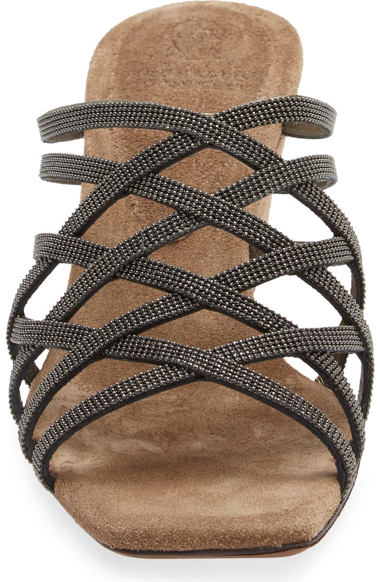 Brunello Cucinelli Cage Wedge Slide Sandal, Alternate, color,