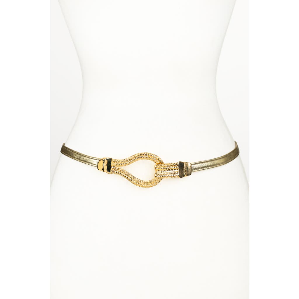 Raina Belts Christian Corset Leather Belt In Gold