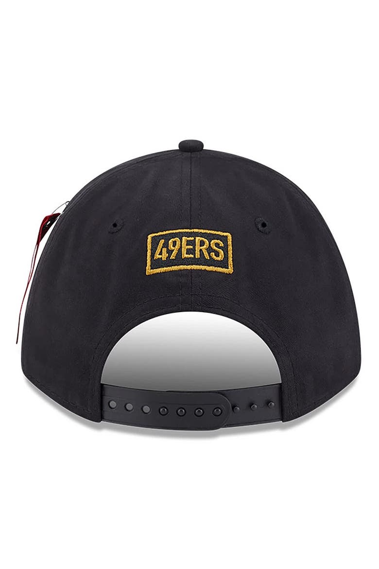 Men's New Era x Alpha Industries  Black San Francisco 49ers A-Frame 9FORTY Adjustable Hat, Alternate, color, Black