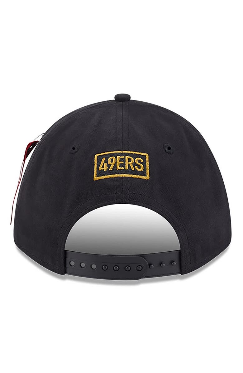 New Era x Alpha Industries Men's New Era x Alpha Industries  Black San Francisco 49ers A-Frame 9FORTY Adjustable Hat, Alternate, color, Black