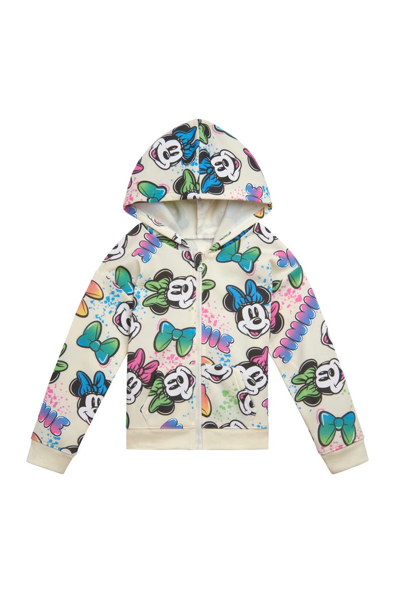 Minnie Mouse Zip-Up Hoodie, Main, color, Ivory Minnie