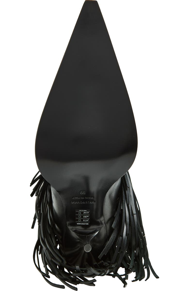 Balenciaga Avenue Fringe Pointed Toe Boot, Alternate, color, Black