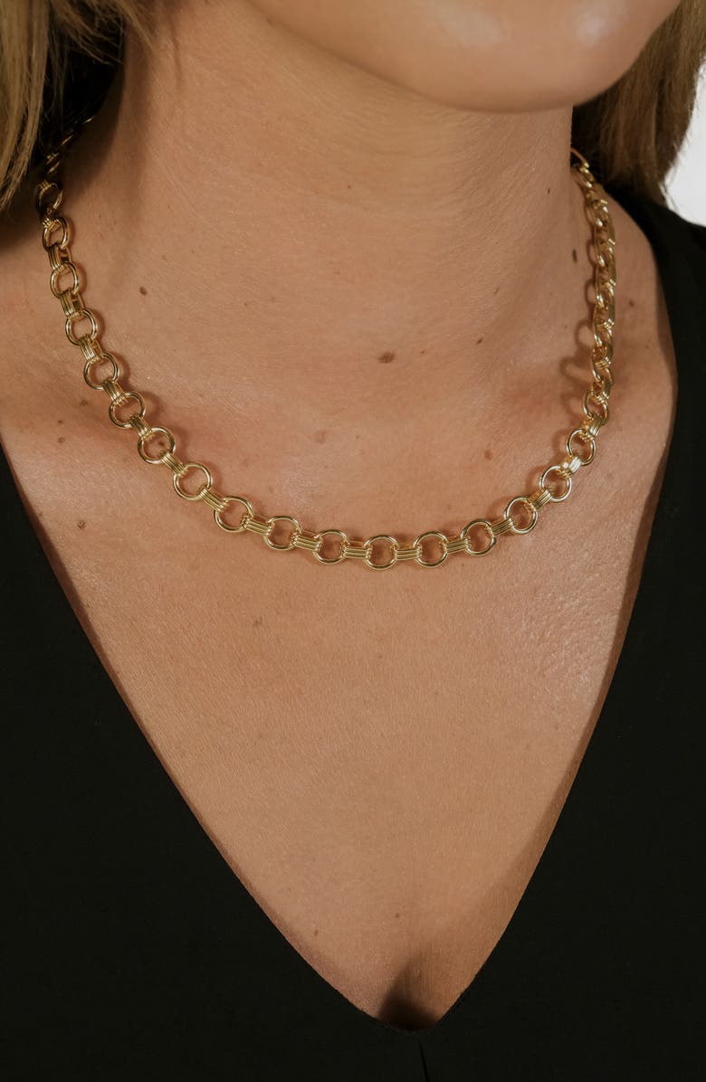 Sterling Forever Rhys Chunky Chain Necklace, Alternate, color, Gold