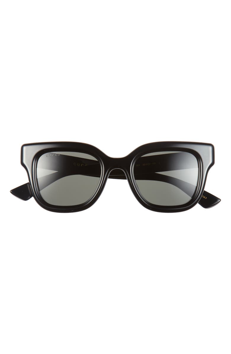 Gucci 49mm Small Square Sunglasses, Main, color, Black