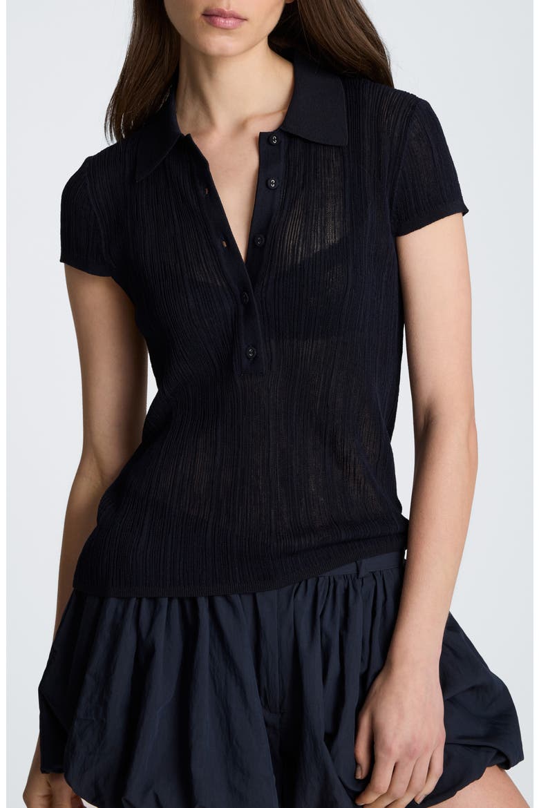 Ribbed Polo Sweater, Main, color, DARK NAVY