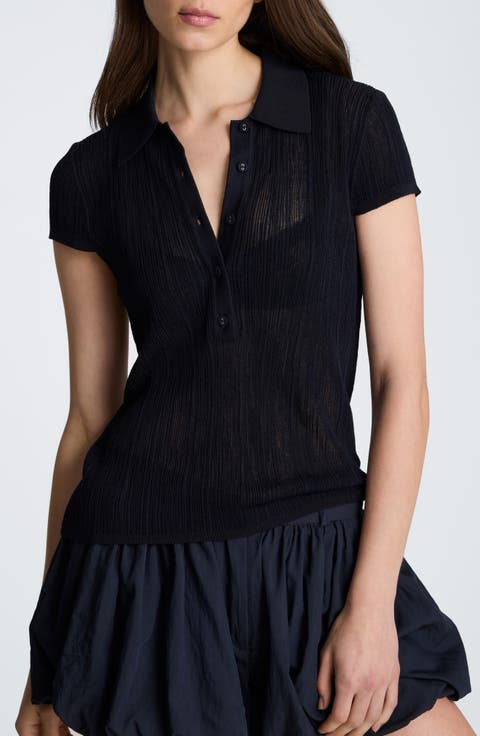 Ribbed Polo Sweater