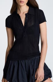 Kenneth Cole Ribbed Polo Sweater