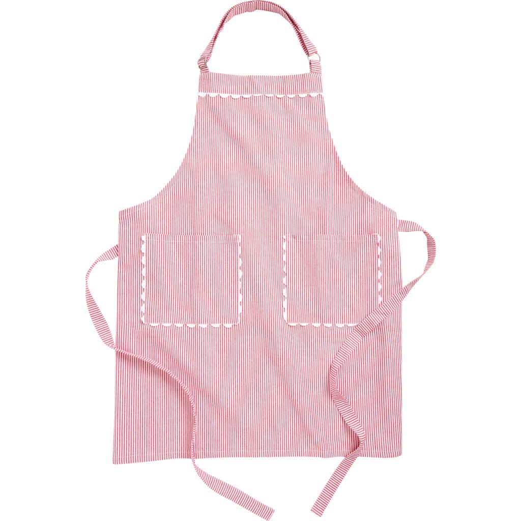 WEEZIE Rickrack Trim Stripe Apron in Red Stripe  product