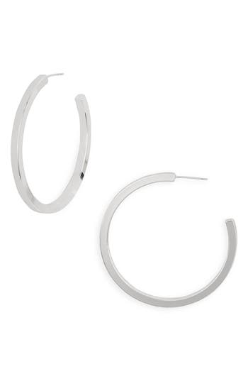 Nordstrom Rack Demi Fine Square Edge Hoop Earrings In Silver