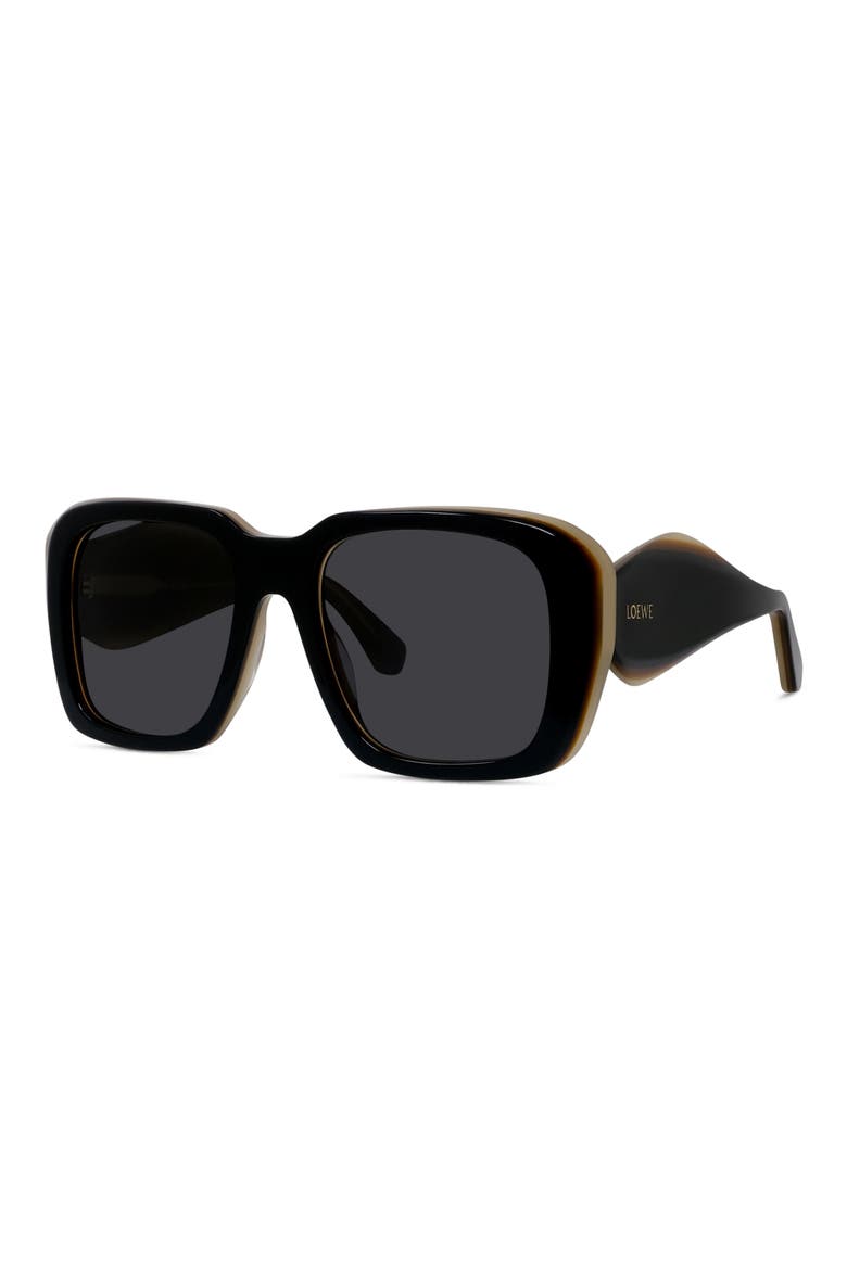 Signature 53mm Square Sunglasses, Alternate, color, SHINY BLACK / SMOKE