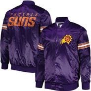 STARTER Men's Starter Purple Phoenix Suns Pick & Roll Satin Full-Snap Varsity Jacket