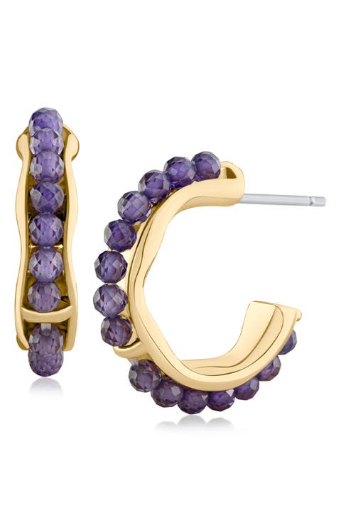 Cubic Zirconia Hoop Earrings