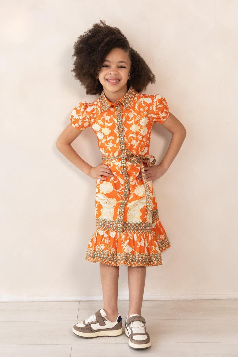 Rosey Orange Dress, Main, color, 11-12 yrs