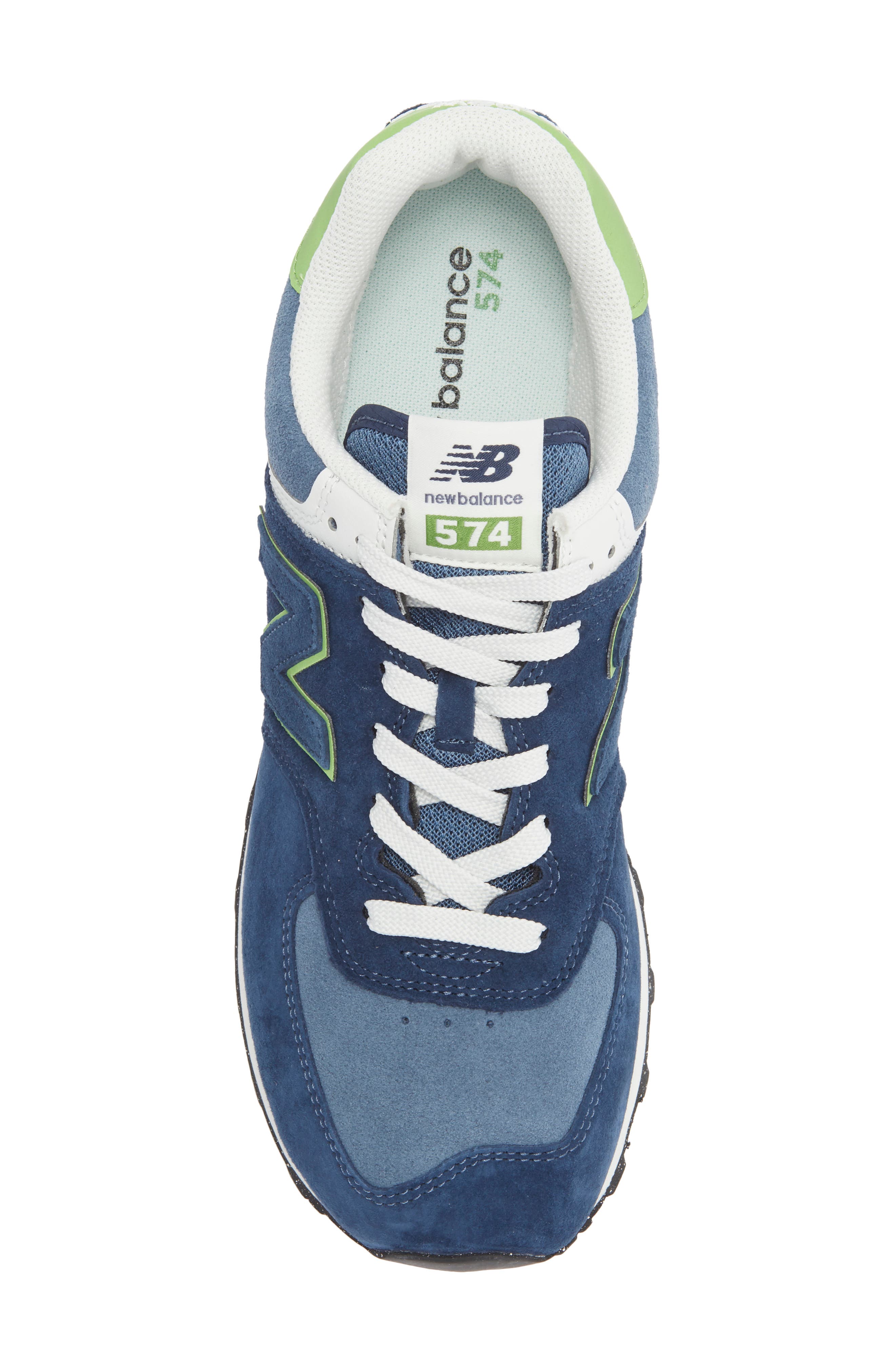 New Balance 574 Sneaker, Alternate, color, Nb Navy/ Alpine Green